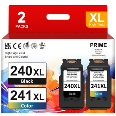 PG 240XL CL 241XL Ink Cartridge Compatible for Canon Ink 240 241 Black and Color Ink for Pixma MG2120 2220 4220 MX372 392 TS5120 (2-Pack)