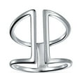 thumbnail image 2 of Bling Jewelry Womens Modern  Double Bar Sterling Silver Ring Adjustable Fashion Trend, 2 of 5