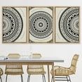 thumbnail image 3 of PixonSign Framed Canvas Print Wall Art Set Geometric Indian Mandala Polygon Pattern Abstract Shapes Illustrations Modern Art Minimalism Decorative for Living Room, Bedroom, Office - 16"x24"x3 NATURAL, 3 of 5
