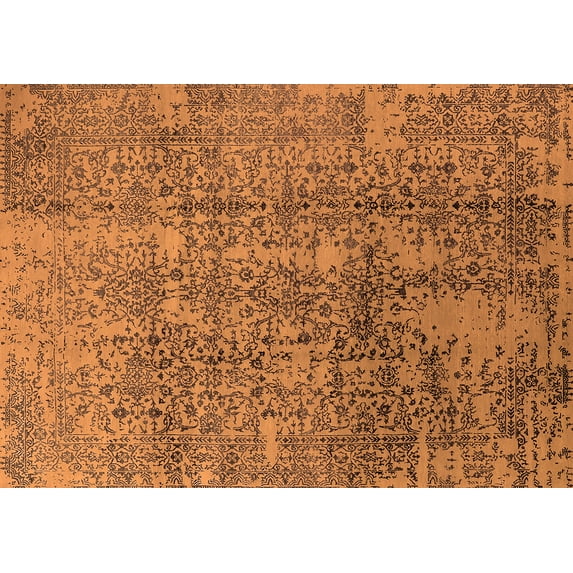 Ahgly Company Indoor Rectangle Oriental Orange Industrial Area Rugs, 2' x 4'