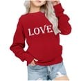 thumbnail image 2 of Milgrthf Chandail en Molleton Graphique Lettre de la Saint-Valentin pour Filles Mignon Manches Longues Col Rond Chandail Rouge 5 Ans, 2 of 7