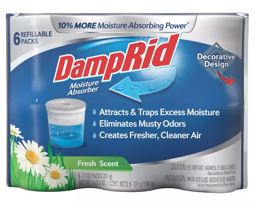 DampRid 6Pack Fresh Scent Moisture Absorbing Refillable Cups