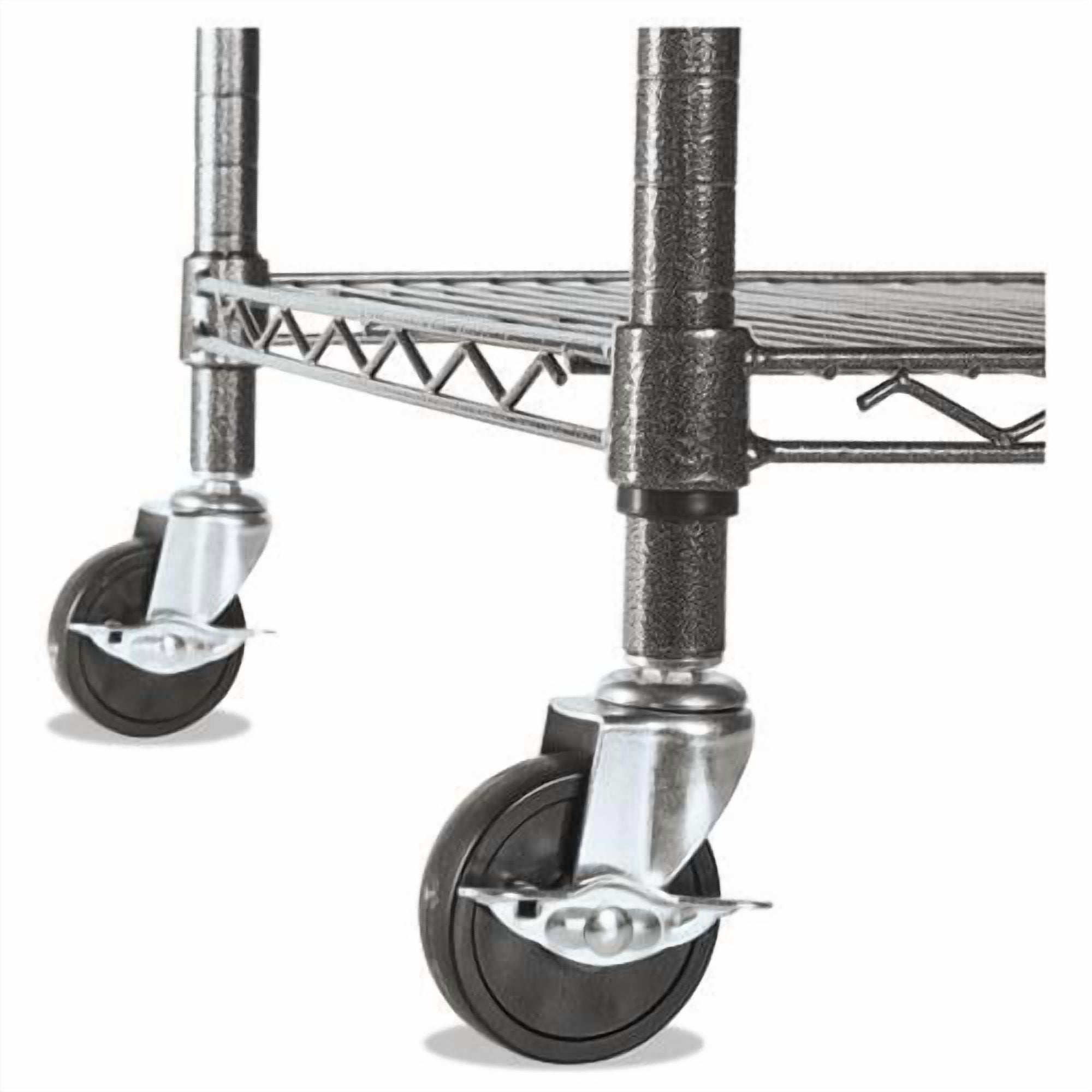 Alera NSF Certified 4-Shelf Wire Kit w/Casters & Liner, 48 x 18 x 72, Black Anthracite -ALESW604818BA