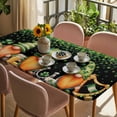 thumbnail image 3 of St. Patrick's Day Table Cloths for 3 Foot Rectangle Tables, Green Lucky Shamrocks Harp Beer Black Patio Waterproof Elastic Fitted Tablecloths, Washable Rectangular Table Cover for Camping, 3 of 8