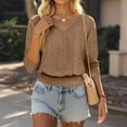 thumbnail image 6 of Fewfanhot Womens Blouses Knit Sweaters Fall V Neck Long Sleeve Pullover Casual Loose Tops, 6 of 9
