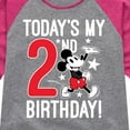 thumbnail image 3 of Mickey & Friends - Todays My 2nd Birthday - Toddler And Youth Girls Raglan Graphic T-Shirt, 3 of 5