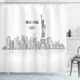 thumbnail image 1 of Ambesonne NYC Shower Curtain, Outline Cityscape New York City, 69"Wx84"L, Charcoal Grey and White, 1 of 3