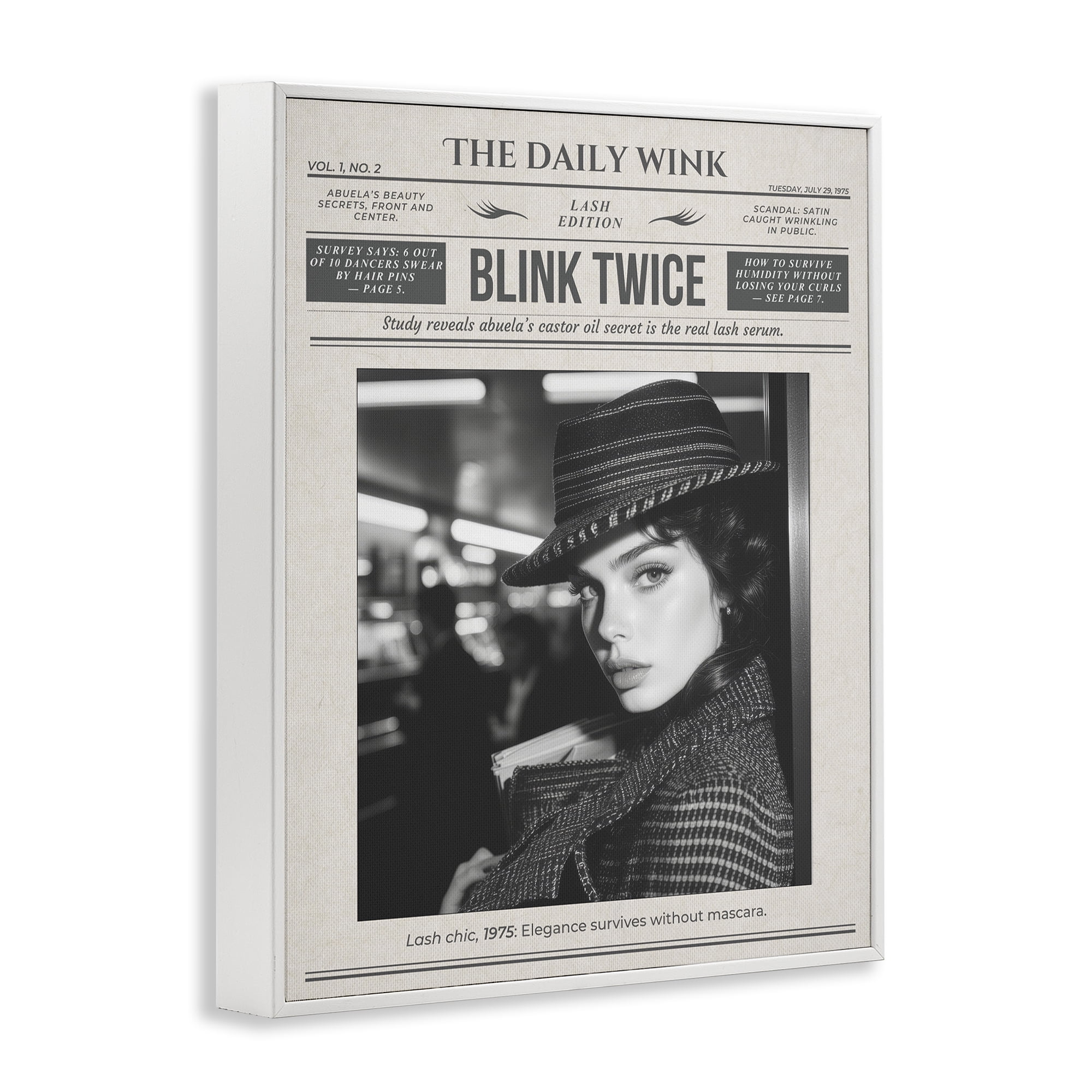 The Daily Wink Magazine White Framed Giclee Art, design by A Barefoot Stylist