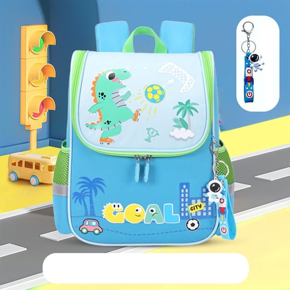 HNMKIU Preschool Kids Backpack For Toddler Boys Girls Lightweight Water Dinosaur Excavator Cartoon School Daypack Bags ,Sky Blue