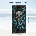 thumbnail image 3 of PHYHOO Skull Oversized Quick Dry Microfiber Beach Towel Skull Tentacles Lightweight Sand Free Towel Super Soft &amp; Absorbent for Travel Swimming Sports 30x60in, 3 of 8