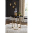 thumbnail image 2 of Bowery Hill Contemporary Round End Table in Americano and Rose Brass, 2 of 3