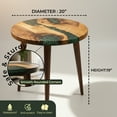 thumbnail image 5 of Ultimate Premium Products 20" Resin Walnut Round Side Table Green River, 5 of 7