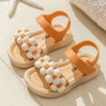 thumbnail image 2 of LNMQLPDBS Shoes for Girls Toddler Girl Sandals Summer Waterproof Floral Decoration Color Block Soft Sole Comfort Beach Sandals Casual Cute Dress Shoes Flower Girl Shoes for Wedding, 2 of 5