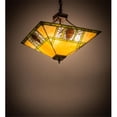 thumbnail image 1 of Meyda 180479 17 in. Square Pinecone Ridge Inverted Pendant, Mahogany Bronze - Rustic Mission Lodge Arts & Crafts Art Glass Stickley, 1 of 1