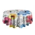 thumbnail image 5 of Pioneer Flower Round Tablecloth 60" X 60",Wrinkle Wipeable Table Cloth for Kitchen Dining Room Picnic Patio Party, 5 of 6