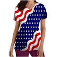 thumbnail image 2 of Lilgiuy Women's Plus Size Tops Independence Day Printed V-neck Blouse Pocket Short Sleeve Workwear T-shirt, 2 of 4