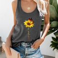 thumbnail image 1 of EGNMCR Réservoir Tops for Women Grande Taille pour Femme Été Tournesol Imprimé Col Rond Sans Manches T-shirt Réservoir, 1 of 8