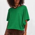 thumbnail image 4 of Czanzd Women's Oversized Cotton Short Sleeve T Shirt,Green,M, 4 of 7