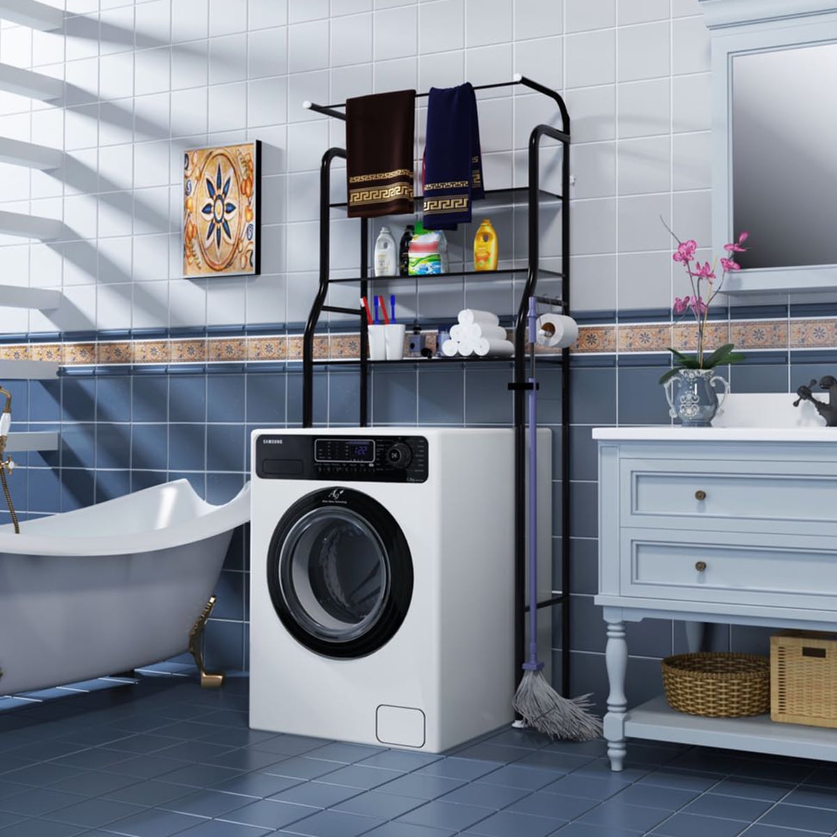 3-Tier Space Saver Toilet Free Standing Metal Bathroom Organizer, Over