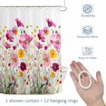 thumbnail image 4 of Spring Flower Shower Curtain for Bathroom, Pink Beauty Watercolor Hand-painted Modernism Waterproof Cloth Fabric Bathroom Accessories Set with 12 Rust Proof Plastic Hooks, 72"x84", 4 of 9
