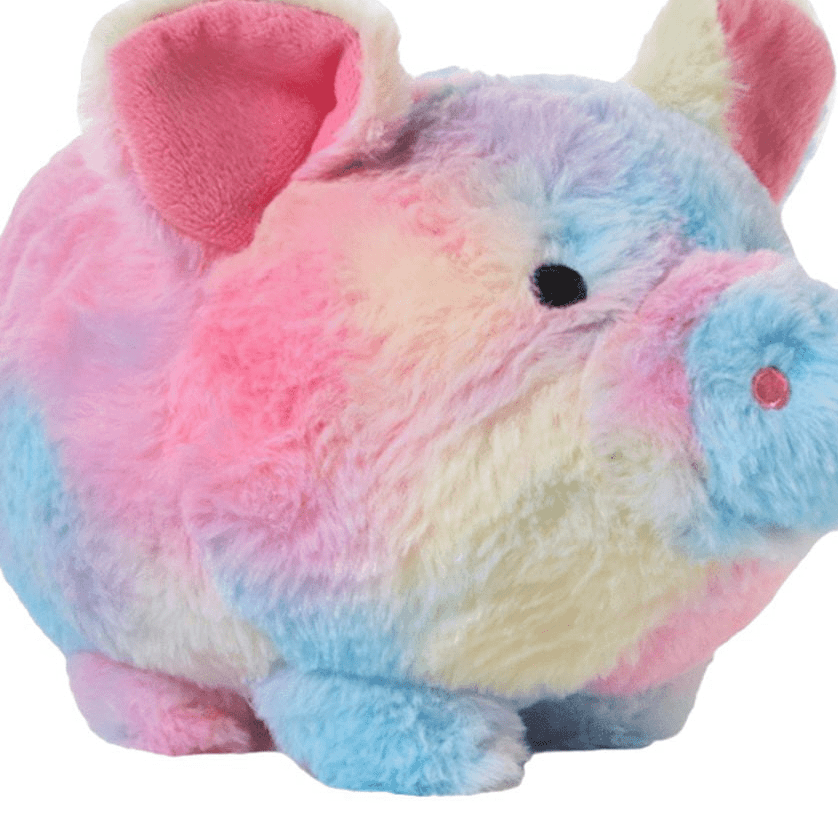 Kids Plush Piggy Bank Stuffed Animal Coin Bank for Girls - Tie Dye