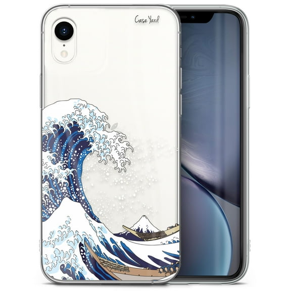 Case Yard iPhone-XR Case Clear Soft & Flexible TPU Ultra Low Profile Slim Fit Thin Shockproof Transparent Bumper Protective Cover Drop Protective Cell Phone Cases (Kanagawa Wave)