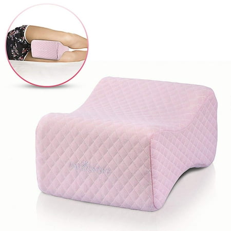 Knee Pillow - Ideal Choice for Hip, Back, Leg, Knee Pain, Side Sleepers, Pregnancy & Right Spine Alignment – Premium Comfortable Memory Foam Wedge Contour w Washable Cover & Storage Bag (Light (Best Knee Pillow For Back Sleepers)