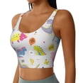 thumbnail image 2 of PAYOHTO Women's Sports Vest Cute Funny Kids Dinosaurs Colorful Quick-drying Breathable Lightweight Elastic Exercise Daily Wear Summer Gift, 2 of 10