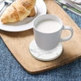 thumbnail image 3 of for Drinks Set of 4 Pieces Absorbent Ceramic s with Cork Base, ?White Marble Texture Coffee Great Gift for Table, Housewarming, Birthday, Kitchen, Home r, 3 of 5