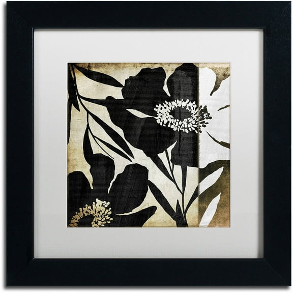 Trademark Fine Art "Floral Jungle Lines II" Canvas Art by Color Bakery White Matte, Black Frame