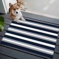 thumbnail image 4 of Grey Navy Blue Stripe Washable Small Entryway Area Rugs 2'x3', Modern Abstract Low Pile Throw Rug Non-Slip Sturdy Edge Binding Carpet for Front Door Floor Room Entry, 4 of 9
