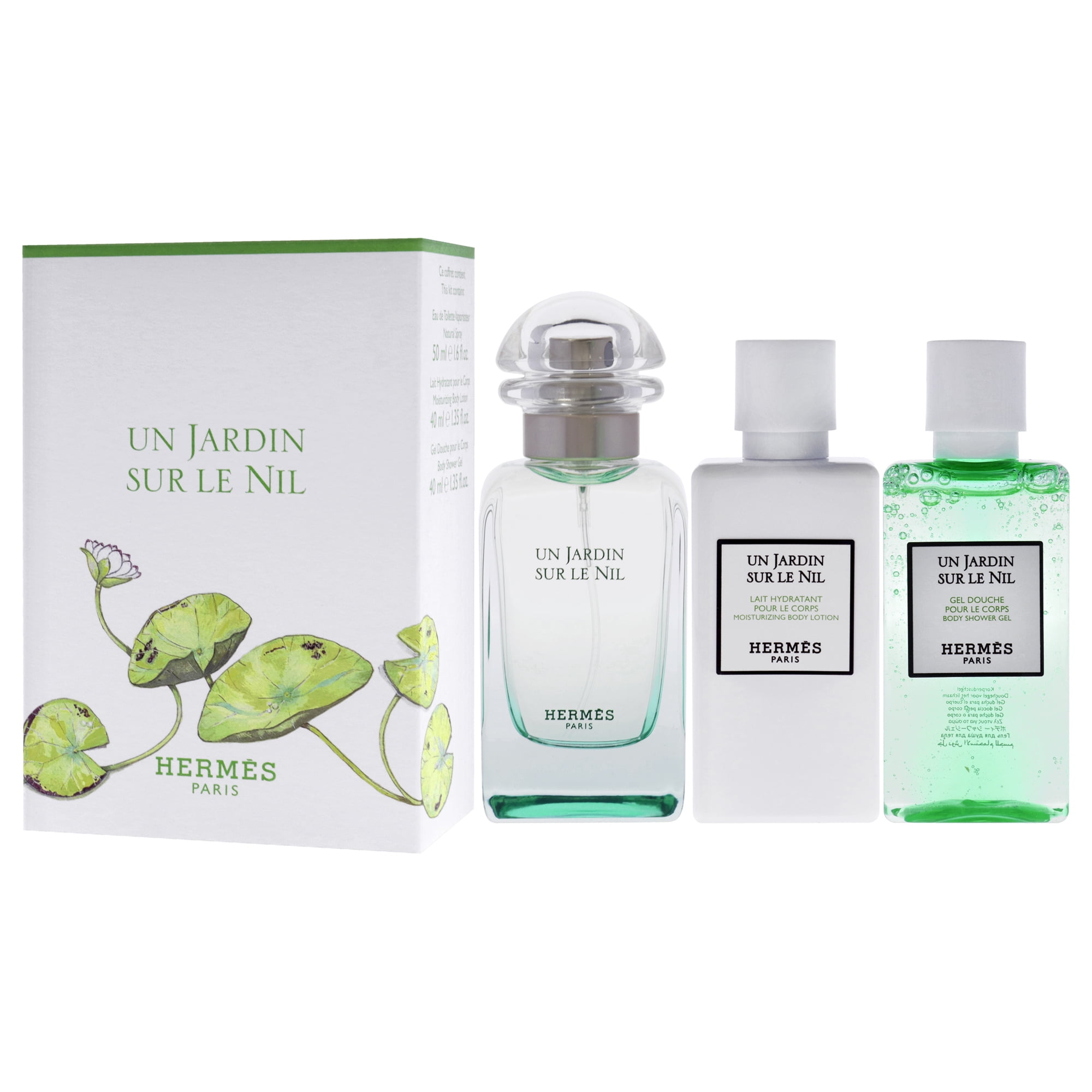 Hermes Un Jardin Sur Le Nil , 3 Pc Gift Set 1.6oz EDT Spray