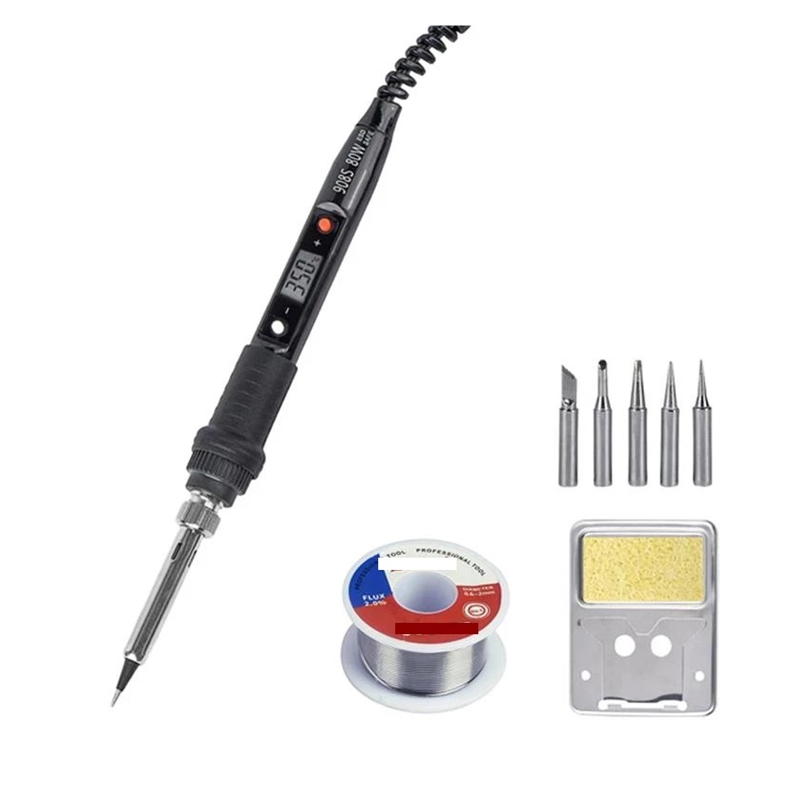 Electric Soldering Iron Kit,LCD Digital Welding Pen BGA Soldering Iron,Solder Welder Tip Tin Pencil For Home DIY 80W ,Portable