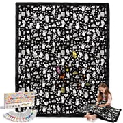 Royamoon Washable Coloring Blanket with 20 Markers,40x60 inch Cozy Doodle Mat,Diy Crafts Home Decor Gift for Kids & Adults (Animals)