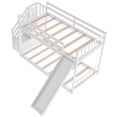 thumbnail image 3 of Abrihome Twin over Twin Bunk Bed with Convertible Slide and Stairway, White, 3 of 6