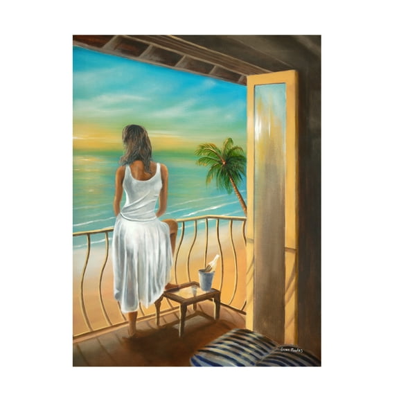 Trademark Fine Art 'Woman Beach' Canvas Art by Geno Peoples