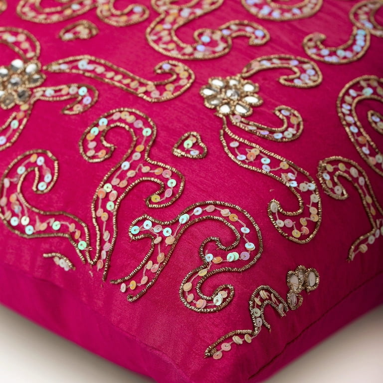 Pink silk throw pillows sale
