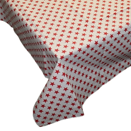 

Cotton Tablecloth Stars Print Red on White