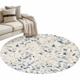 thumbnail image 2 of Blue Botanical Round Area Rug 4 FT, Non Slip Indoor Outdoor Rug, Farmhouse Spring Summer Plant Washable Soft Circular Carpet Non-Shedding Floor Mat for Coffee Table Nursery Foyer Balcony, 2 of 8