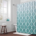 thumbnail image 5 of Teal Green Ombre Gradual Color Fabric Shower Curtain Morocco Pattern Washable Shower Curtains for Bathroom, Waterproof Bath Curtain with Hooks Home Decor 72x72in, 5 of 8
