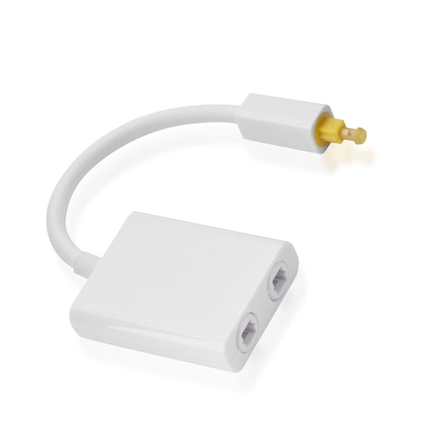 Cable Adaptador Divisor De Audio Optico Digital Toslink De Doble Puerto Con Conectores De Oro De 24 Quilates, Conectores De Metal Pesado