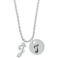 thumbnail image 1 of Delight Jewelry Silvertone Small Gelato Script Initial - J - Silvertone Script Initial Disc - T - Charm Necklace, 20"+3", 1 of 4