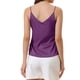 thumbnail image 3 of Camiseta de satén para mujer, tirantes, escote en V, top de seda casual, formal, capa, camisa de dormir 2026 2XL púrpura, 3 of 6