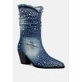 thumbnail image 2 of Savant Diamante  Rhinestones Denim Boots, 2 of 9