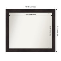 Amanti Art Custom Framed Wall and Bathroom Mirror (37.75 x 43.75 in.), Furniture Espresso Frame