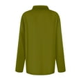 thumbnail image 4 of larppty Womens V Neck Polo Shirts Long Sleeve Collared Tops Fall Loose Golf Casual Tunic Blouses (AG, L), 4 of 5