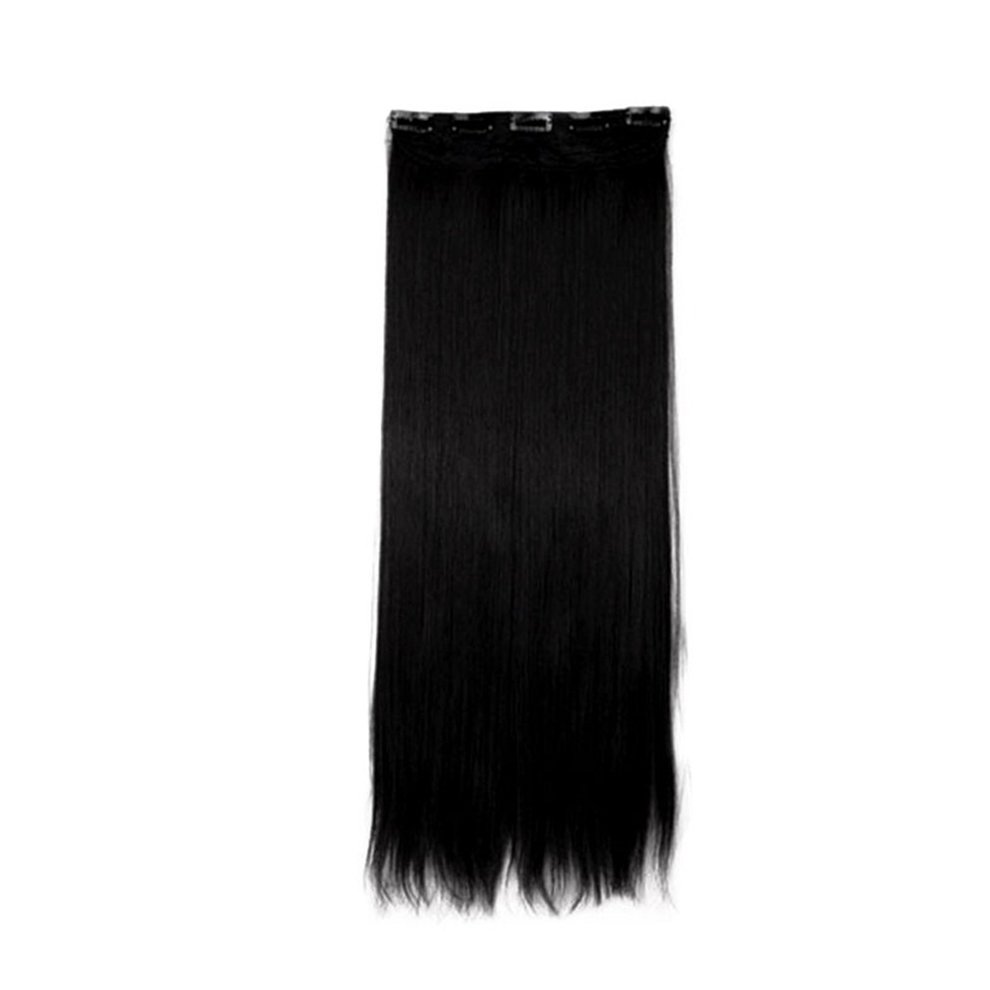 5 Clips Premium Clip In Straight Hair Extensions Full Head Weft Top