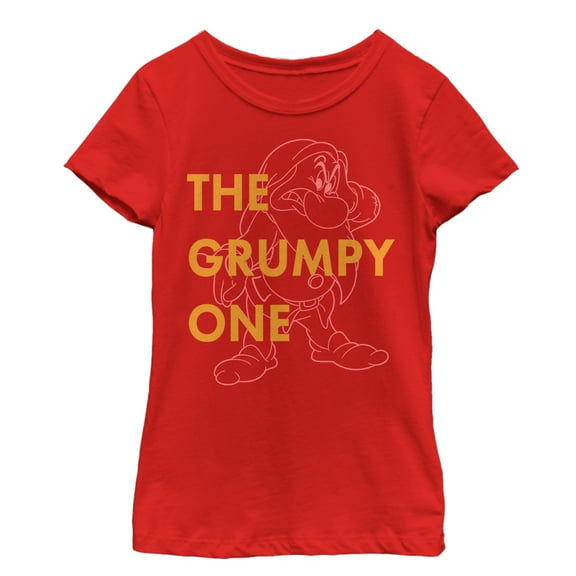 Girl's Snow White and the Seven Dwarfs Grumpy One  Graphic Tee Red Large