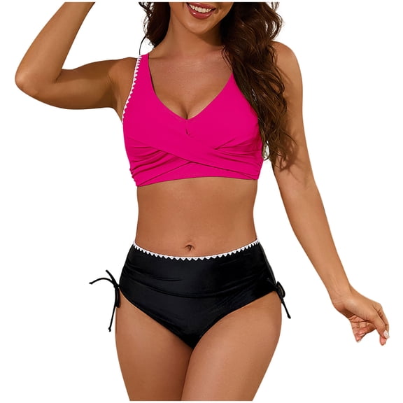 Zpanxa Comfort Fit Bikini for Women Adjustable Strap Two Piece Swimsuit Soft Cup Classic Style Swimwear Set