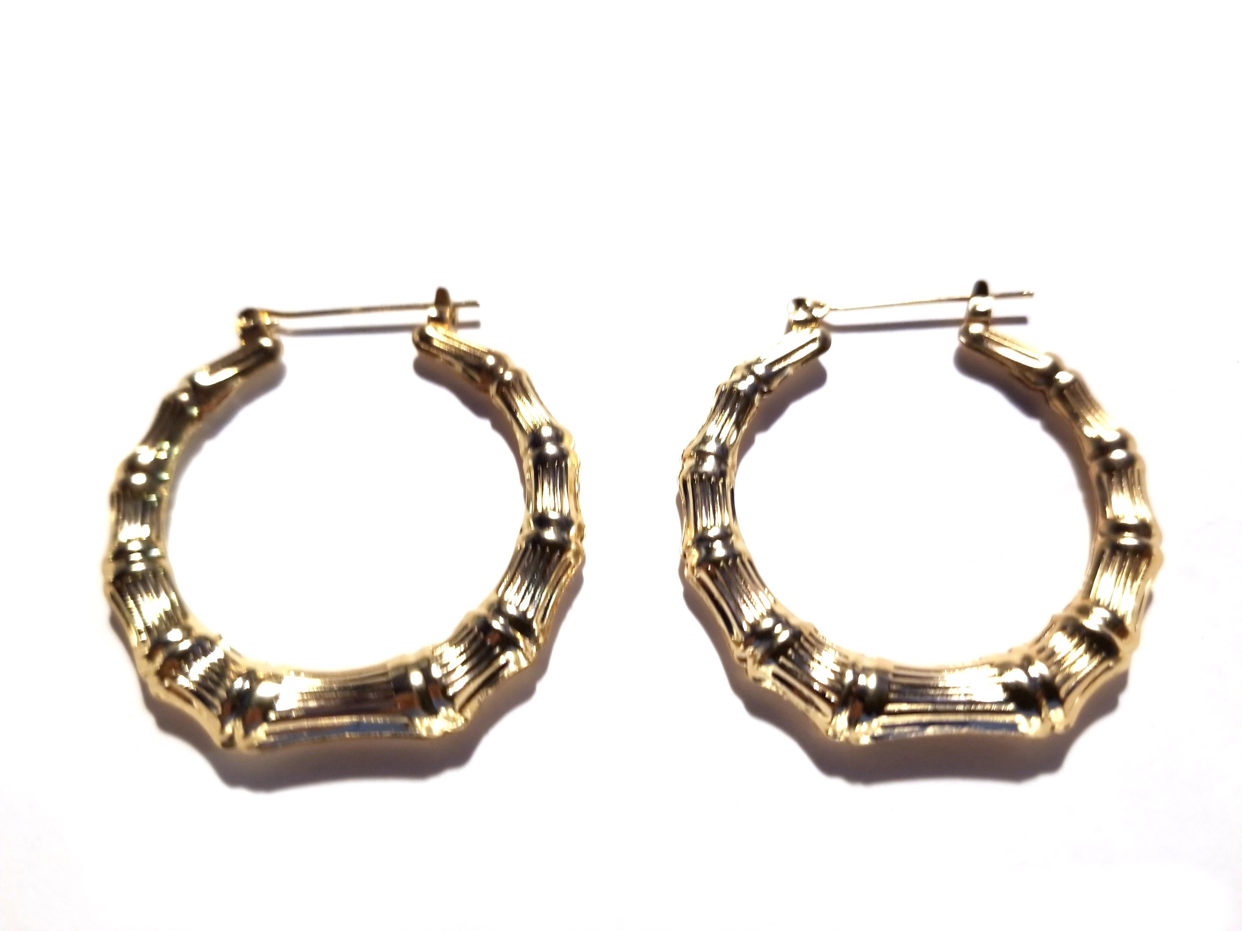 Bamboo Hoop Earrings - 2.5 Inch Full Medium Hoops, Assorted Colors, Lightweight & Stylish - View #2